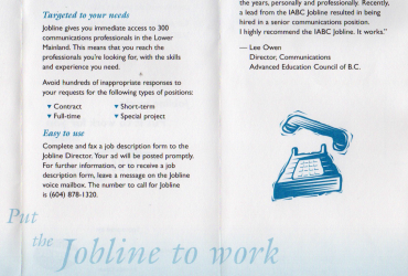 BC chapter's Jobline launched