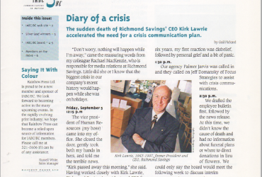 IABC/BC newsletter - Ragged Rights - Diary of a Crisis